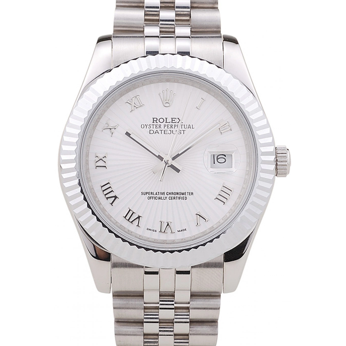Bezel Radial 7478 White Dial Ribbed Rolex Datejust 0606